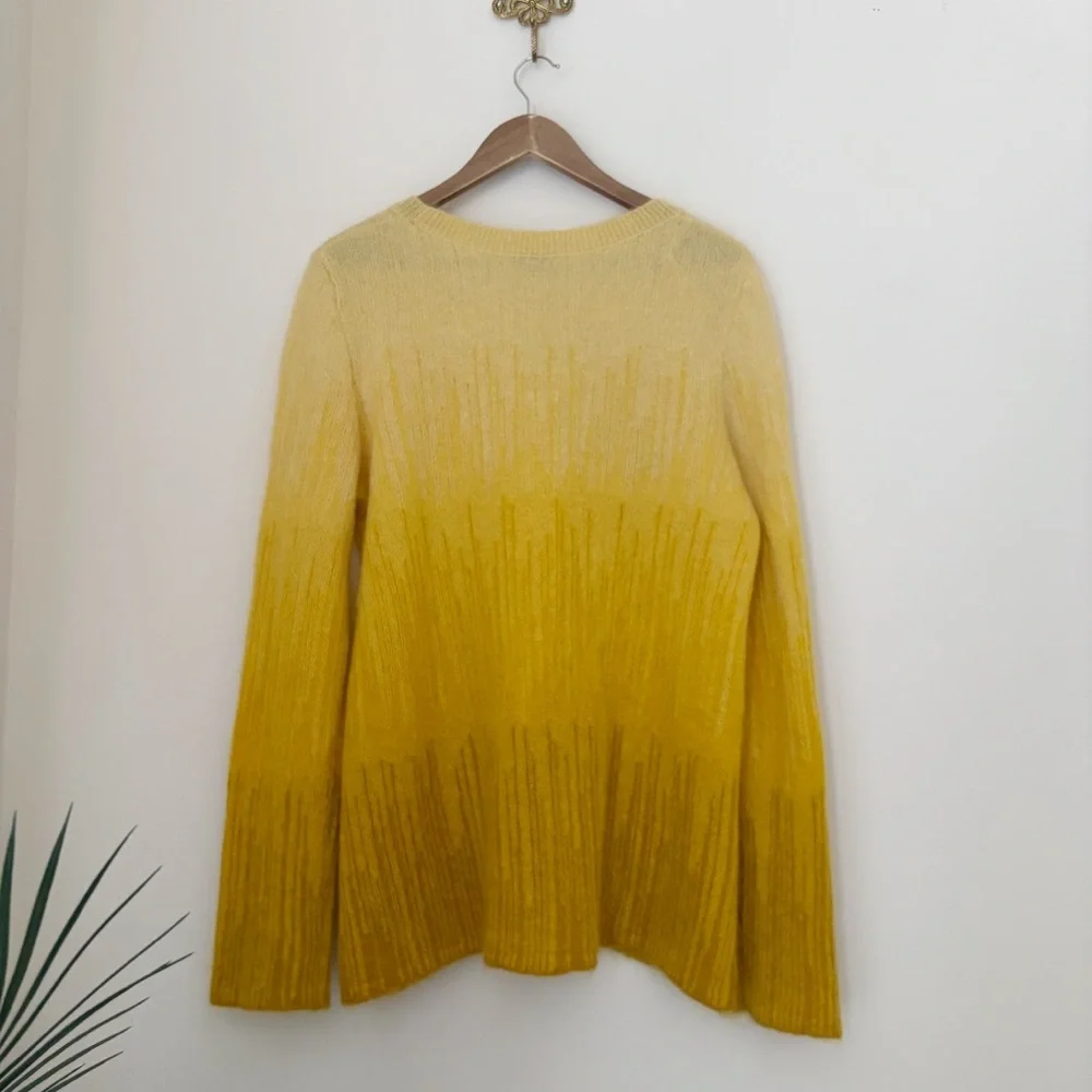 COS Yellow Ombre Mohair Crewneck Sweater Jumper Large - Picture 5 of 8